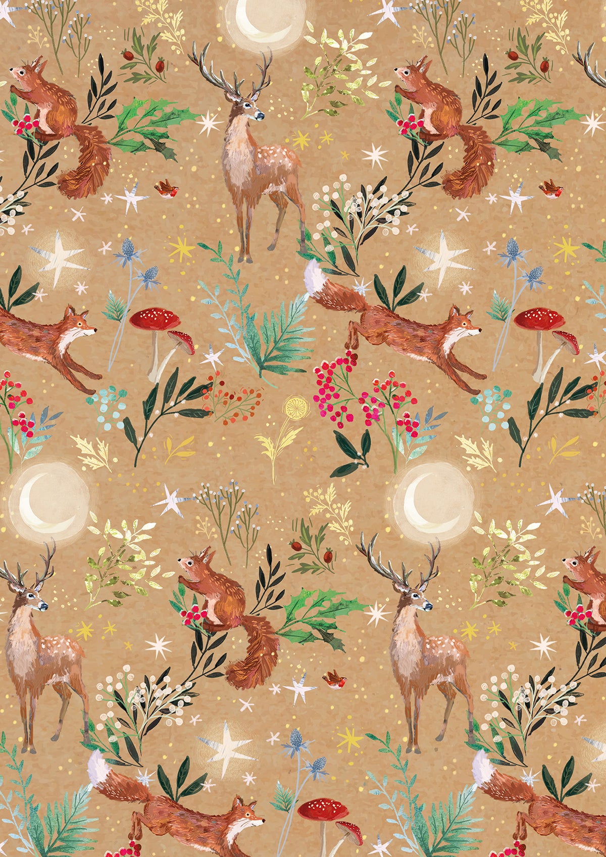 Festive Woodland Enchanted Christmas Gift Wrap
