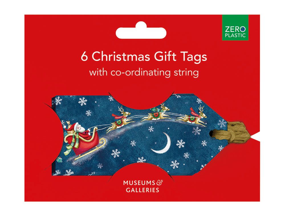 Santa Over the Rooftops Gift Tags