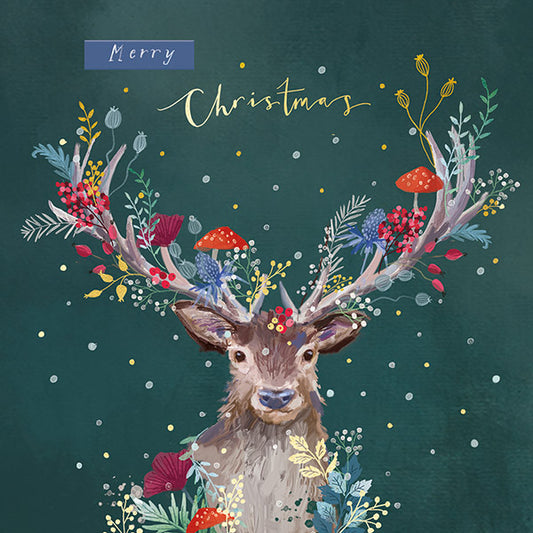 Floral Reindeer Christmas Cards