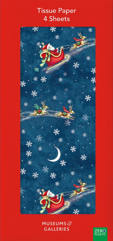 Santa Over the Rooftops Tissue Paper